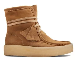 Bottes Clarks Originals Women Wallabee Cup Hi Light Tan Suede
