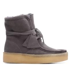Bottes Clarks Originals Women Wallabee Cup Hi Grey Suede