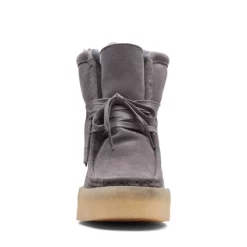 Bottes Clarks Originals Women Wallabee Cup Hi Grey Suede -Promos Boots Magasin 26168656 W 3