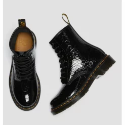 Bottes Dr. Martens Women 1460 Black Patent Lamper Leopard Emboss -Promos Boots Magasin 26859001.88