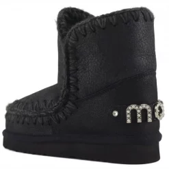 Boots MOU Eskimo 18 Rhinestones Logo Cracked Women Black/Grey -Promos Boots Magasin 3 MU.F20.FW101036B CBKG 3 1