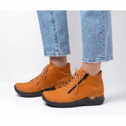 Bottes Wolky Femme Why Antique Nubuck Cogna -Promos Boots Magasin 6 wolky extra comfort 06606 why 11925 donker okergeel nubuck sfeer