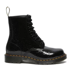 Promos Boots Magasin 29 Bottes Dr. Martens Women 1460 Black Patent Lamper Leopard Emboss