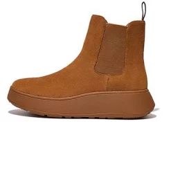 Bottes FitFlop Women F-Mode Suede Flatform Chelsea Boots Light Tan
