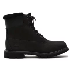 Timberland Femme 6 Inch Premium Shearling Lined WP Black Nubuck